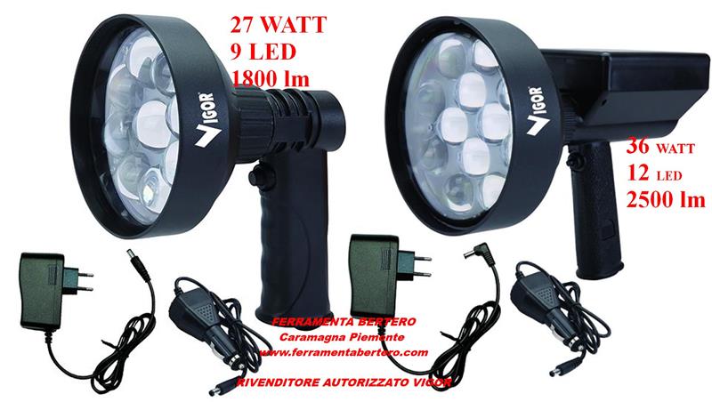 FARO FARI VIGOR VISIONE NOTTURNA A LED PER CENSIMENTO LUNGA GITTATA 